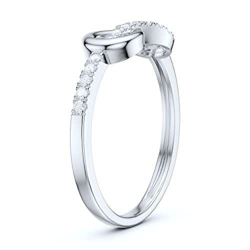 Prstani Real 14K White Gold Tie The Infinity Love Knot Simulated Diamond Intertwined Ring Promise Ring (2.5) #TOP3