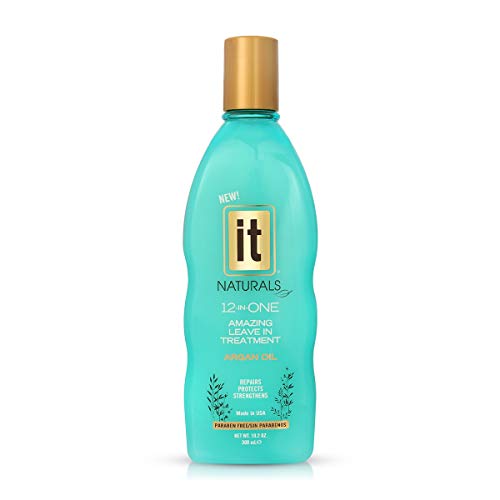 IT Naturals Argan Oil 12-In-One Amazing Leave In Treatment, 10.2oz - Repairs, Protects & Strengthen Hair Split Ends & Breakage - for All Hair Types - Moisturizing & Volumizing - Paraben Free image 2
