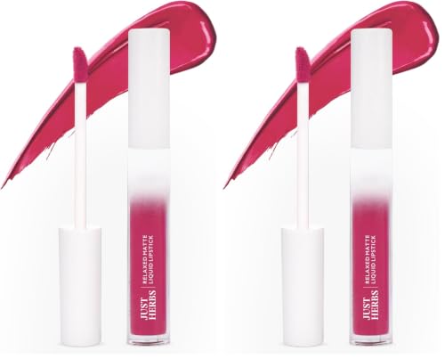 Image of Just Herbs Relaxed Matte Liquid Lipstick Lip colour for Women, Nourishing & Long Lasting Lipsticks 4 ml (Petal Blush) (Pack of 2)