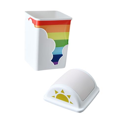Poubelle à couvercle Amosfun grande capacité en plastique pour bureau et chambre