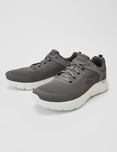 Image of Skechers-Men's Walking Shoes-GO Walk FLEX-216495ID-CCRD-11 Charcoal /RED