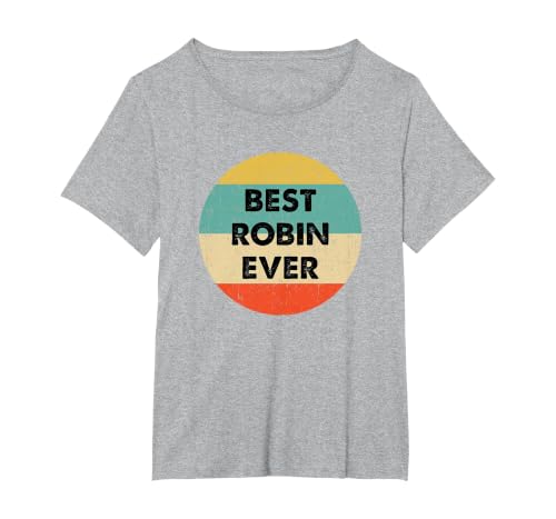 Robin Name T-Shirt, Women's Plus, Heather Grey, 2X