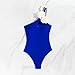 Women's Cut Out One Piece Swimsuit 3D Floral One Shoulder Tummy Control Bathing Suits Vacation Beach Casual Swimwear Blue