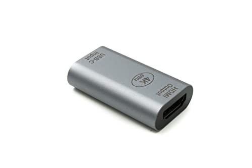 Adaptador HDMI 4K hembra a USB 3.1 tipo C hembra System-S en color gris 4