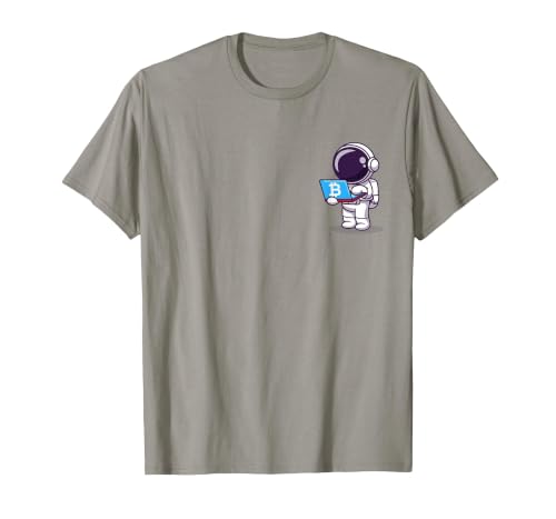 Astronaut Buy Ticket to Moon with BTC Bitcoin T-Shirt, Men, Slate Grey, Small