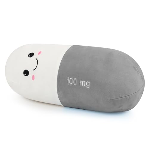 Cervical Neck Roll Pillow with Washable Cover, Grey, M