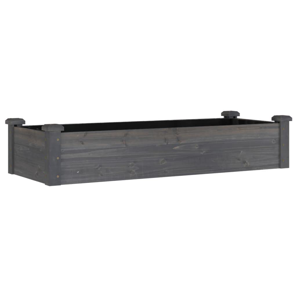 Doniczka ogrodowa z litego drewna z szarego świerku 120 x 45 x 25 cm z podszewką z włókniny i otwartym dnem dla roślin, warzyw, ziół aromatycznych i kwiatów
