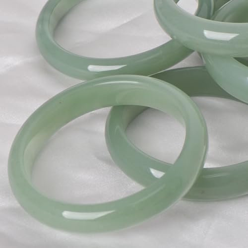 Green White Natural Jade Bangle Bracelet for Women Healing Protection Good Luck Natural Gemstone Fengshui Jewelry for Wife Mother's Day Gift for Mom (Light Green, 54-56mm diameter)4