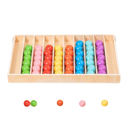 Krmoau Juguetes Sensoriales de Clasificación por Colores | Juego de Bolas para Ordenar por Color | Juguete Educativo de Madera para Primera Infancia,para Niños Homeschool Guardería Preescolar Tutoría