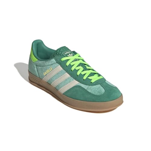 adidas Originals, Gazelle - Zapatos de interior para mujer, Verde Sol, Blanco Crema, 38.50 EU