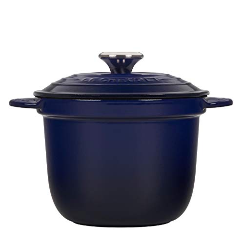 Le Creuset LS4101S-1859SS Enameled Cast Iron Rice Pot with Stoneware Insert, 2.25-Quart, Marseille
