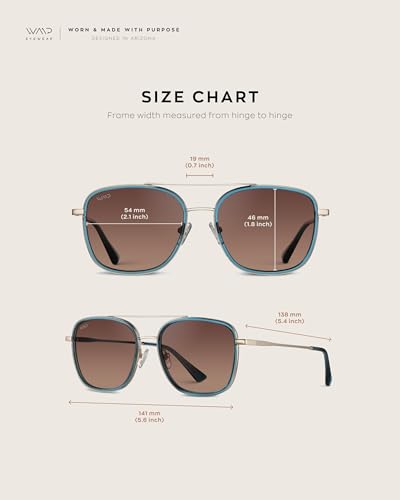 WearMe Pro - Women’s Polarized Square Sunglasses: Modern Square Aviator with Double Bridge Vintage Aesthetics4