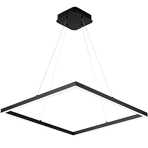 MADEM Room Decor Modern LED Pendant Light Contemporary Chandelier Adjustable Pedant Light, Square Pendant Lighting for Living Dining Room,Kitchen Island by MADEM - Used condition - US$88.02