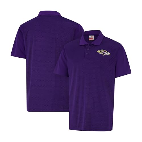 Ultra Game Adults NFL Official Super Soft Supreme Polo Shirt, Baltimore Ravens, Team Color, Large