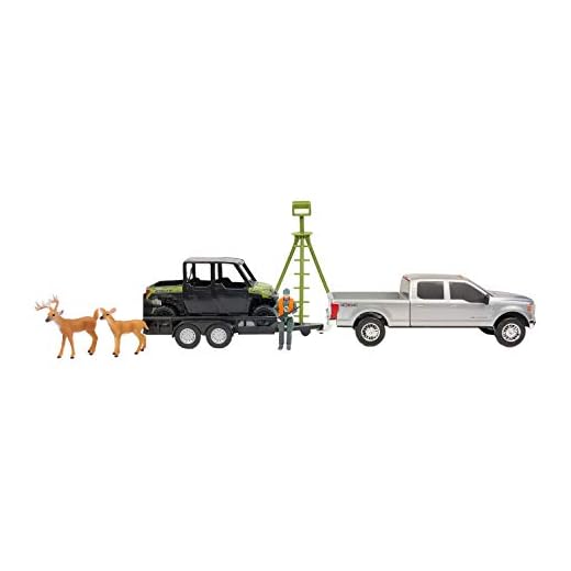 Big Country Toys Deer Hunting Set - 1:20 Scale - Ford F250 - Polaris Ranger - ATV Trailer - Accessory Pack - 9 Piece Toy Set