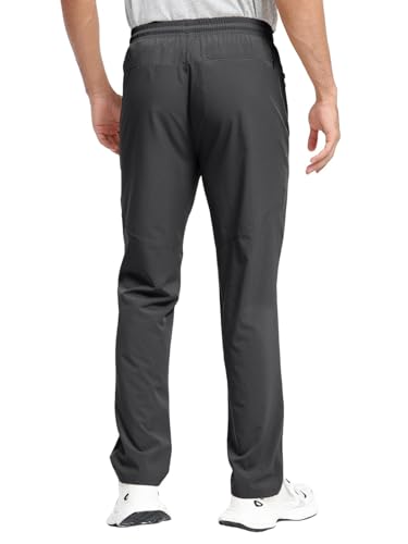 Image of Men's Lightweight Hiking Pants Elastic Waist Water Resistant Quick-Dry Sweatpants for Running Traveling Outdoor Work