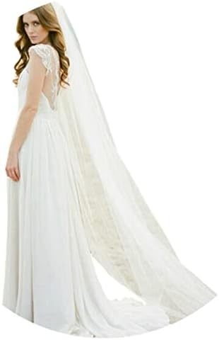 Unsutuo Wedding Veil Comb Bridal Cathedral Veil 1 Tier Drop Veil Wedding Hair Comb for Brides, 118 Inches