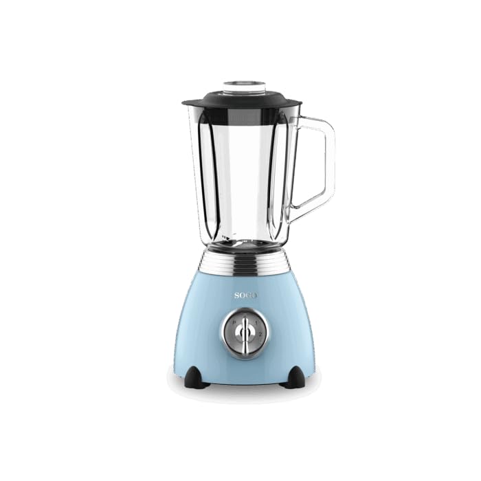 SOGO Frullatore a bicchiere in vetro 1,5 litri, 500W, 2 velocità con funzione pulse, lame in acciaio inox