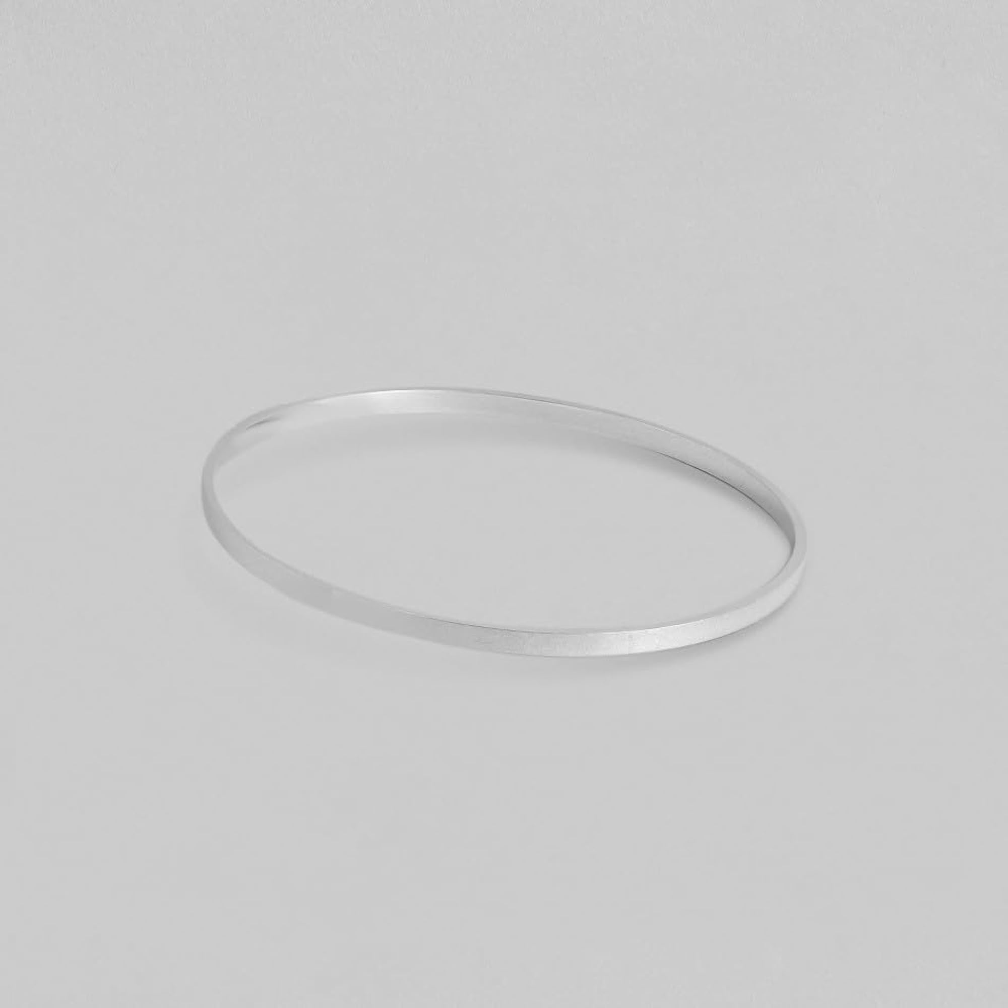 925 Sterling Silver Sleek Kada Rhodium Plated Bangle, Stylish