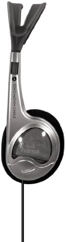 Hama HK-229 Retro On-Ear Stereo Headphones (3.5 mm Jack) for iPod/iMac/Laptop/PC/DJ/MP3 Players - Silver/Black