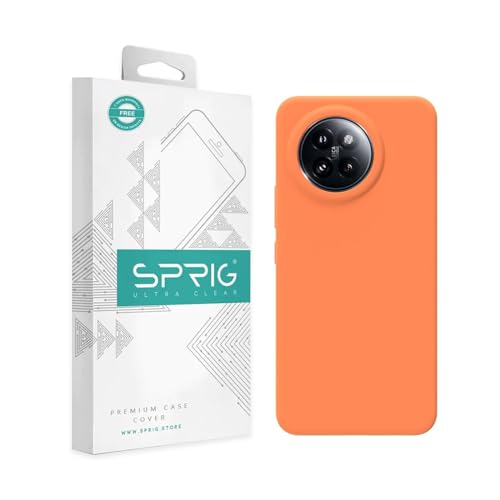 Image of SPRIG Compatible with Mi 14 Civi Premium SilkTone Back Cover Drop Tested Shock Proof Mobile Case for Men, Women, Boys and Girls with Camera Protection (Light Orange)