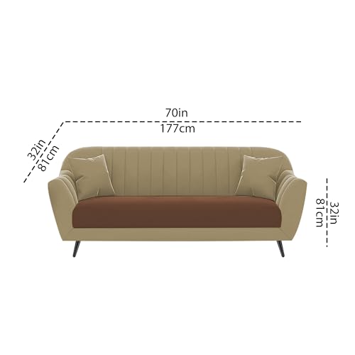 Image of Atticus 3+1+1 Seater Sofa Set for Living Room (Cream Brown Colour) Premium Fabric Sofa
