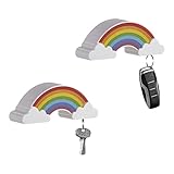 TWONE Charming Rainbow & Cloud Magnetic Key Hook - Whimsical Decor, Easy Install, Strong Hold for Ke