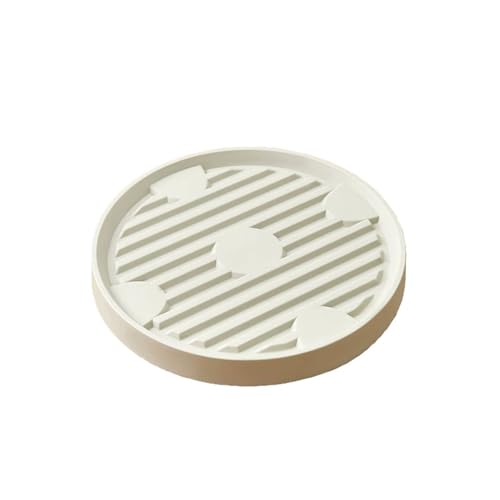 Notcilgias Pflanzenroller,Kunststoff Blumenroller,Rund Blumentopf-StänderØ31x31cm,Tragkraft 75 KG mit Universalrollen für Blumentopfe, innen & außen, milchig weiß, 1 Pack (White, 31cm)