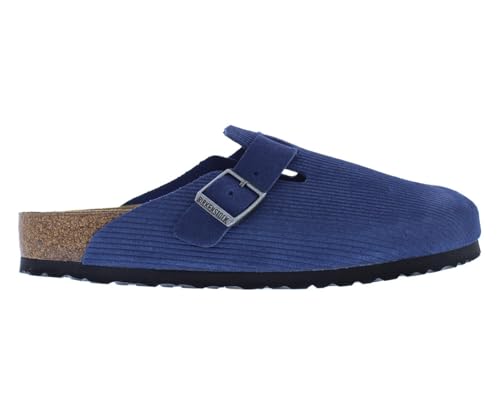 Birkenstock Boston BS Suede Unisex Shoes Size 9, Color: Corduroy Indigo-Blue