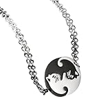 Collares clásicos y adorables con charms Yin Yang, exquisitos abrazos de mascota, joyería de pareja de pareja, regalos de San Valentín