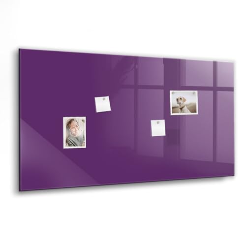 Panneau magnétique en verre trempé violet pour organiser la vie de famille