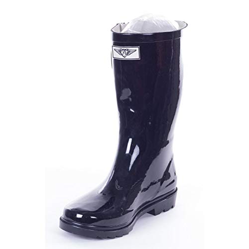 Forever Young Women Mid-Calf Black Rubber Rain Boot, 10 #TOP2
