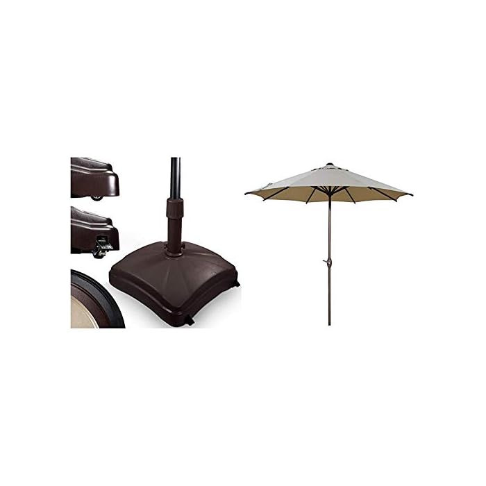 Shademobile Outdoor Umbrella Stand w/Easy Rolling Base (up to 125lb