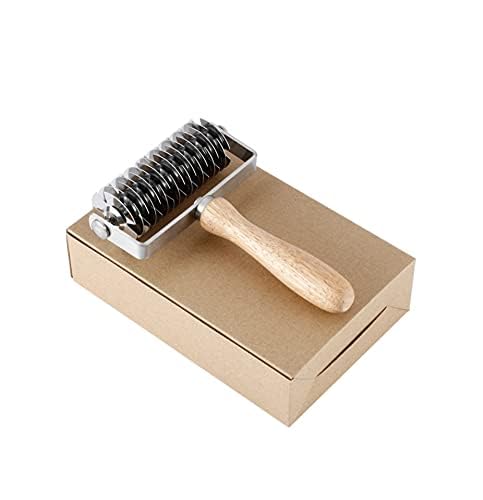 Tagliapasta A Rullo In Acciaio Inox Con Manico In Legno - Per Creare Decorazioni A Reticolo Su Torte, Pizze E Pasticceria (20,5 Cm)