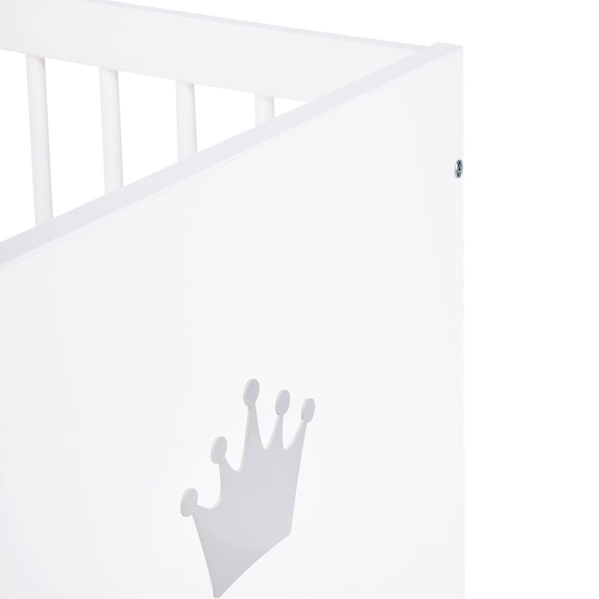 Mon Mobilier Design Blanka Cuna evolutiva Convertible en cama Niño 140X70 Blanco