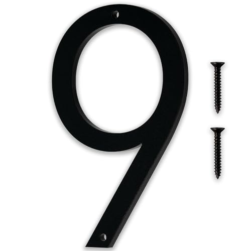 Discovered Designs 5" (9) Modern Address House Numbers for Outside
