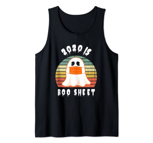 2020 Boo Foglio Divertente Fantasma in Maschera Vintage Halloween Costume Canotta