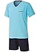 Produktbild Neu eingetroffen - modischer Herren Schlafanzug Shorty in den Größen M L XL XXL Modell Malo (air Blue-schwarz total Eclipse, XXL)