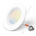 Amico 1 Pack 5/6 inch 5CCT LED Recessed Lighting, Dimmable, IC & Damp Rated, 12.5W=100W, 950LM Can Lights with Baffle Trim, 2700K/3000K/4000K/5000K/6000K Selectable, Retrofit Installation - ETL & FCC