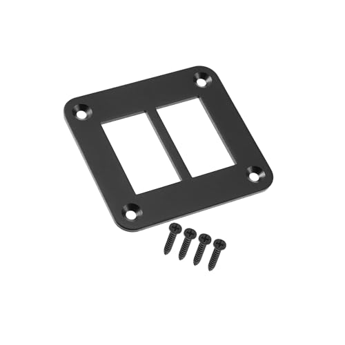 Motoforti 1 Set Universal 2 Way Rocker Switch Panel Housing Holder - Car Rocker Switch Aluminum Panel - Aluminum Black Long-Lasting