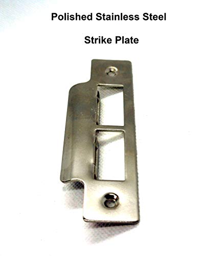 Double Strike Plate Polished Stainless Steel for Mortise Latch or Tubular Lock 114mm Length x 25mm Width (Total Plate Width 37mm) x 1mm Thick (Polished Stainless Steel) - Image 2