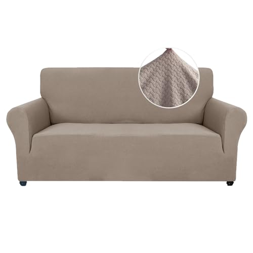 Ystyle Funda Sofa 2 Plazas, Ajustables Fundas Sofa Elasticas, Protector Sofa Gatos Arañazo y Perros Mascotas, Funda de Sofá con Reposabrazos Antideslizante Antimanchas Lavable, Arena