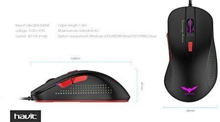 Gamerz GMZ-M3 DPI 6 LED Lights Optical Wired Gaming Mouse, Black/Red