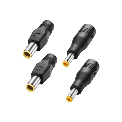 PNGKNYOCN Adapter Wtyczki, 2 Sztuki 8 mm Wtyk do Gniazda 5,5 mm x 2,1 mm i 2 Sztuki 5,5 mm x 2,1 mm Wtyk do Gniazda 8 mm (4 Sztuki)