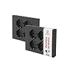 OWIJI Multipresa da Incasso Quadra 4 Posti Universali P40 Nera Set da 2 Compatibile Muratura Cartongesso Spine Standard Italiano Tedesca Cablaggio Rapido Presa Multipla Salvaspazio Adattatore
