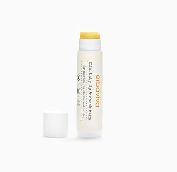 Erbaviva Organic Mini Lip & Cheek Balm Moisturizing Stick for Baby & Adults | USDA Organic, Shea Butter & Calendula for Dry, Chapped Skin | Lip, Cheek & Hand Protection