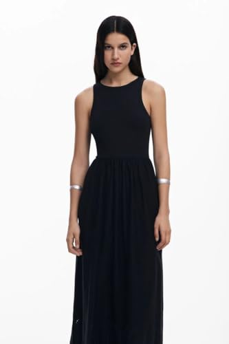 Desigual Para Mujer. 25SWVK58 Vestido Dijon Negro (M), Casual, AlgodóN, Sin Mangas / Tirantes - 4