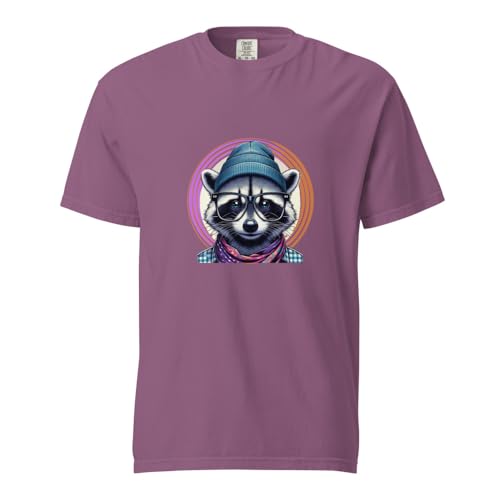 T-shirt raton laveur lunettes éclipse solaire coton imprimé XL