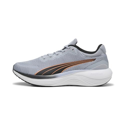 Puma Mens Scend Pro Running Shoe, Gray Fog-Puma Mens Black-Clementine, 12