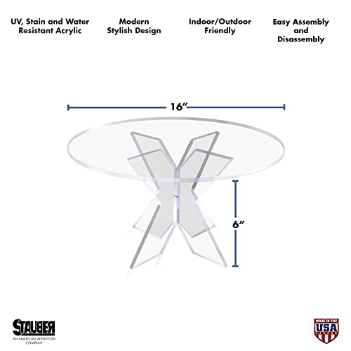 Stauber Best Acrylic Display Stand - Buffet Serving Tray Riser - Cupcakes, Pastries, Appetizers (Circle, 16" X 16") #TOP1